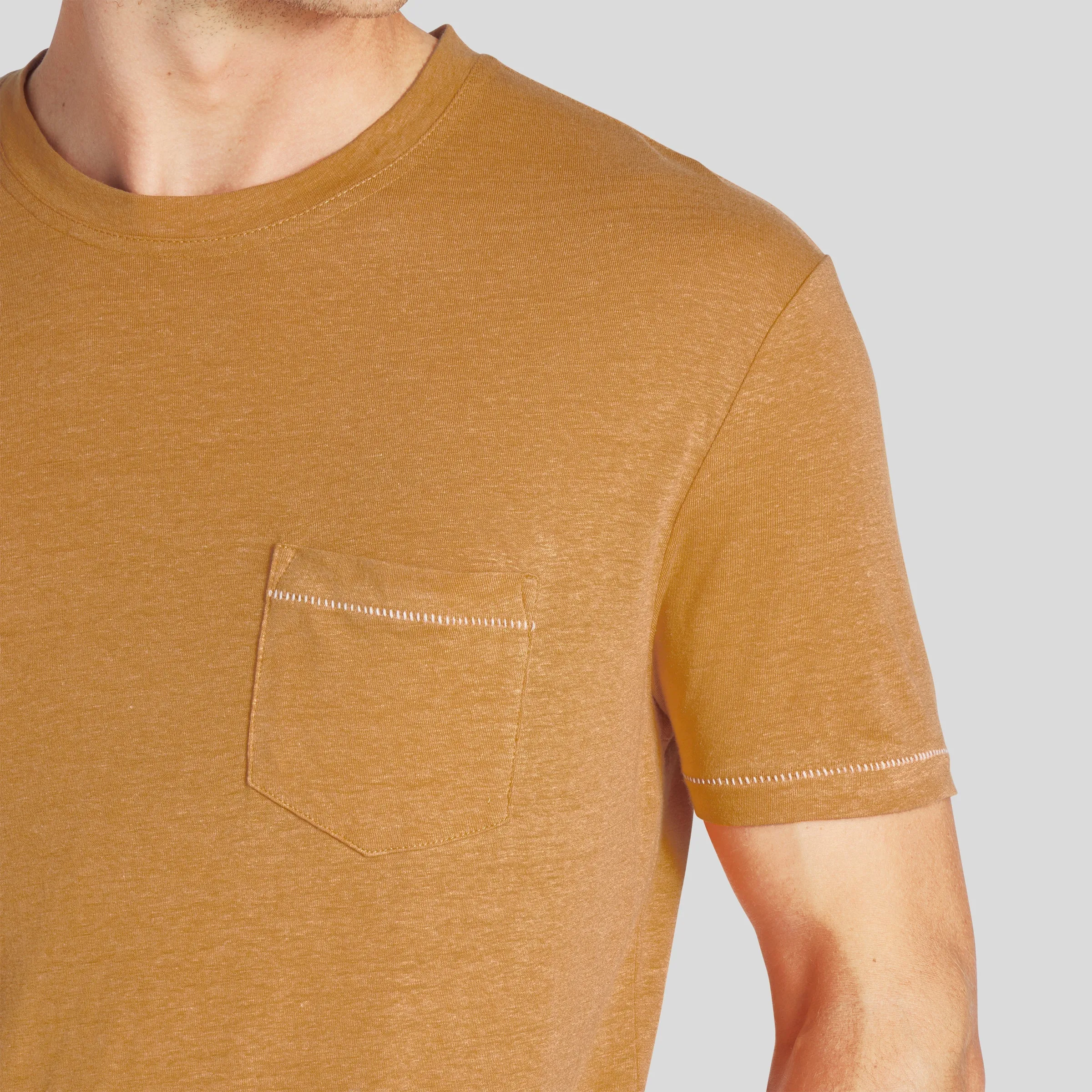 Safari Linen Blend Pocket Tee - Adobe (Final Sale)