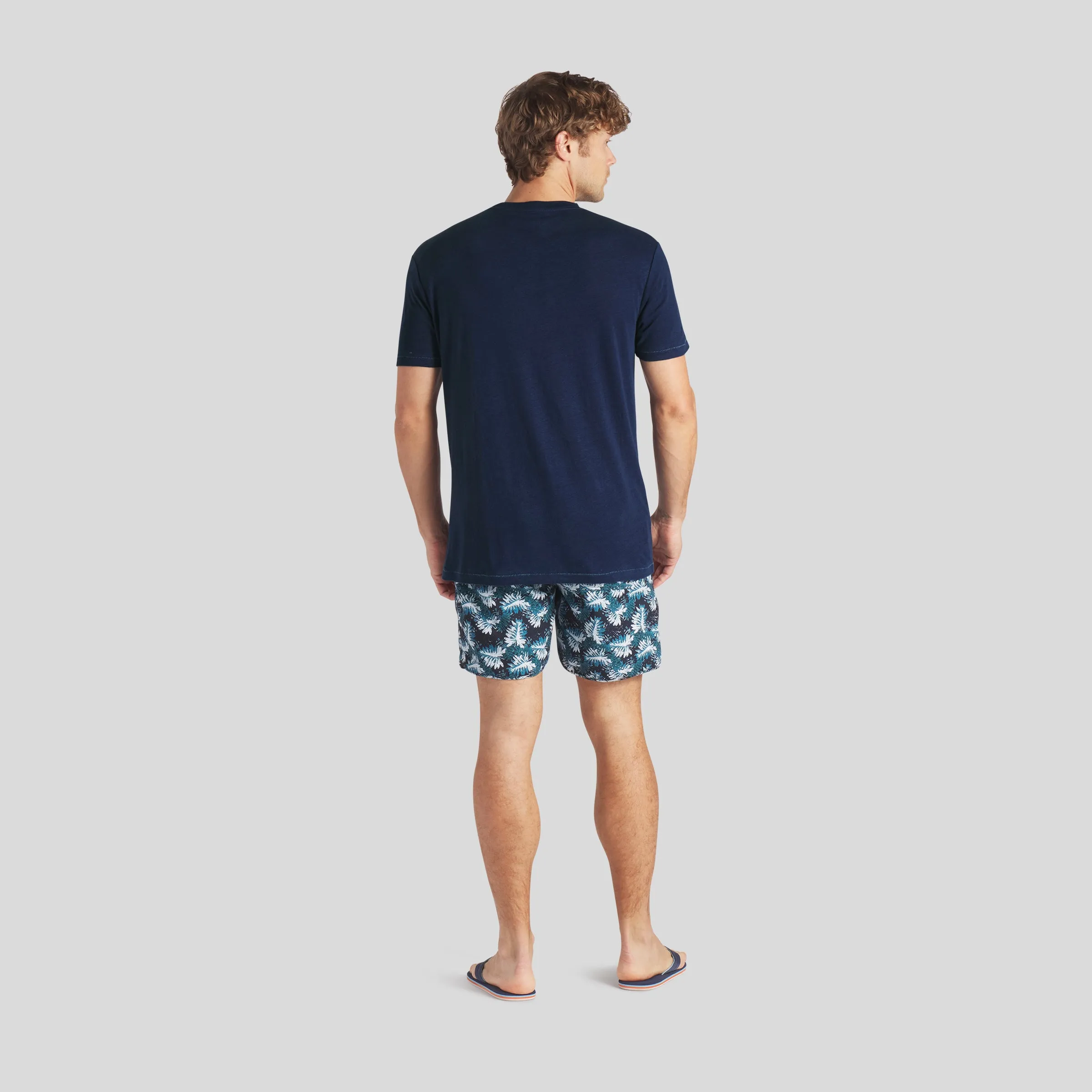 Safari Linen Blend Pocket Tee - Navy (Final Sale)