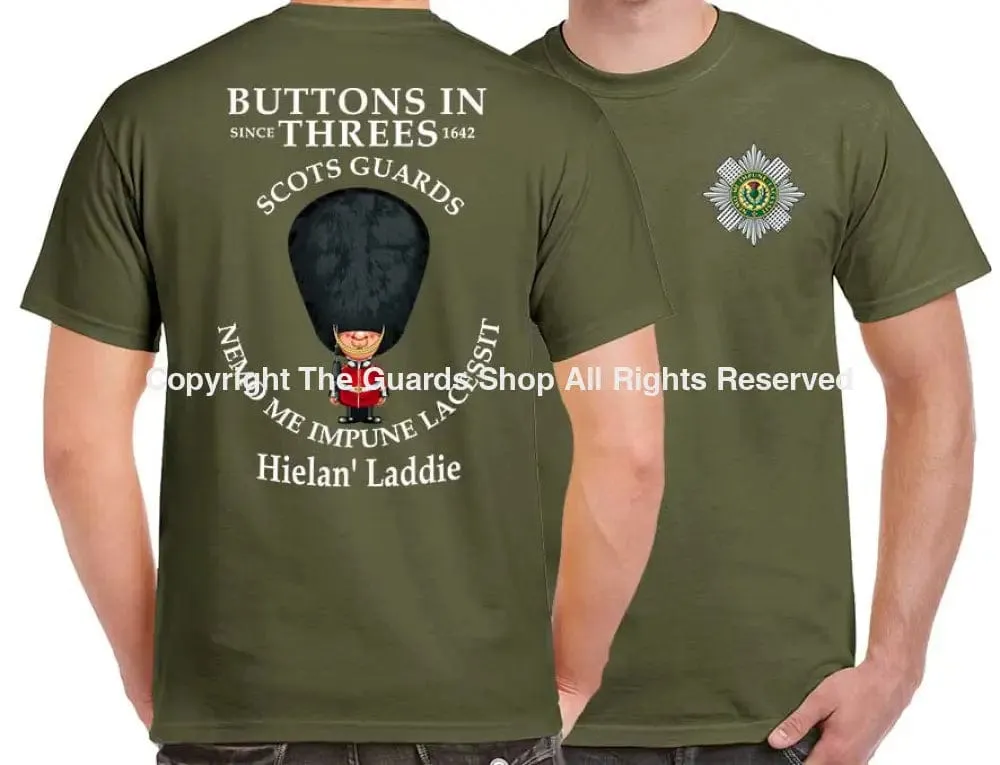 SCOTS GUARDS BUTTONS IN THREE'S DOUBLE PRINT T-Shirt