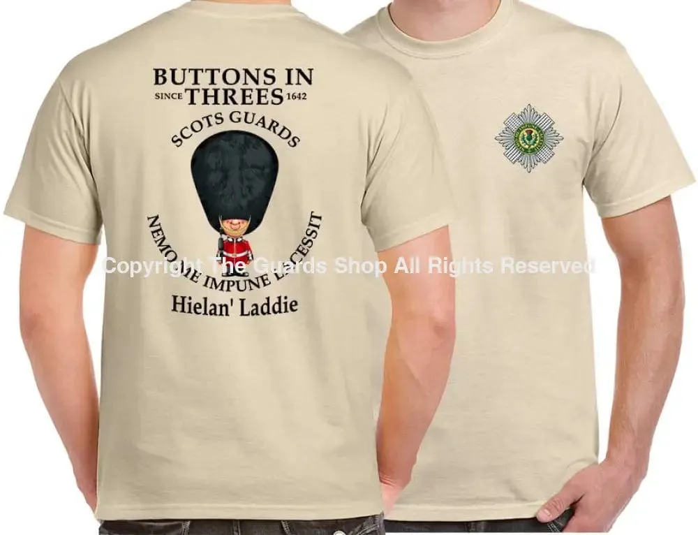 SCOTS GUARDS BUTTONS IN THREE'S DOUBLE PRINT T-Shirt