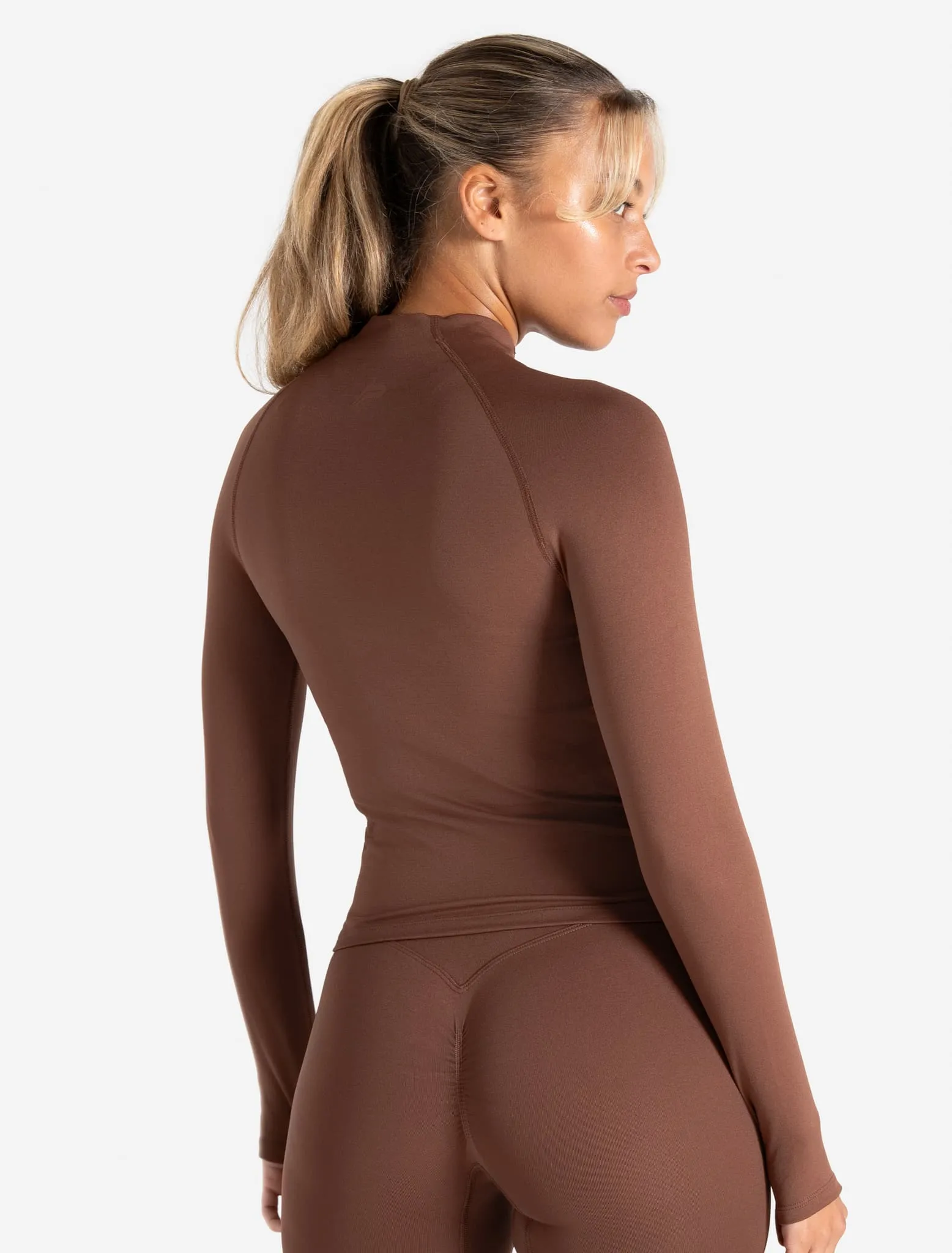 Sculpt Seamless Zip Jacket - Cocoa Brown