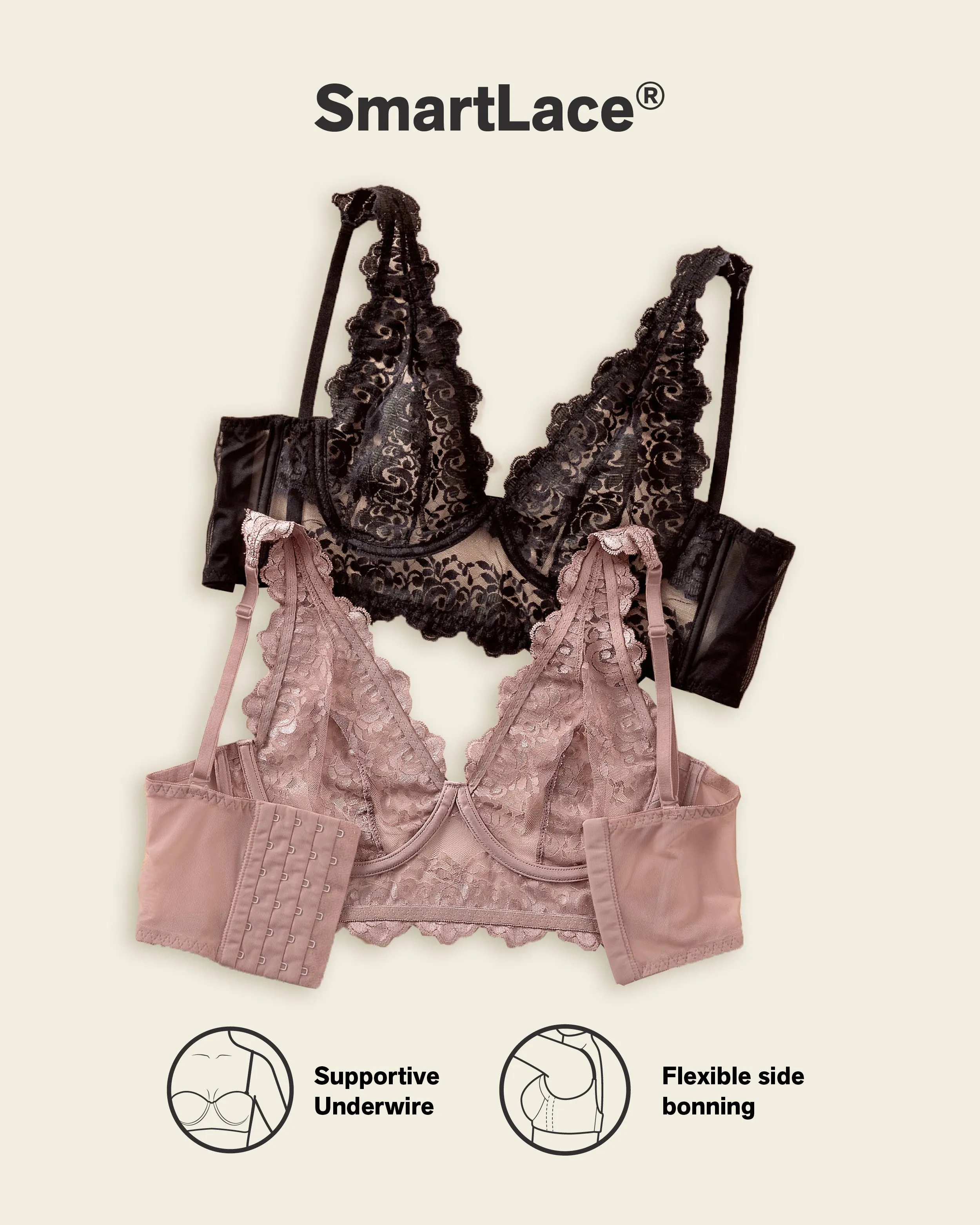 Sheer Lace Bustier Bralette with Underwire