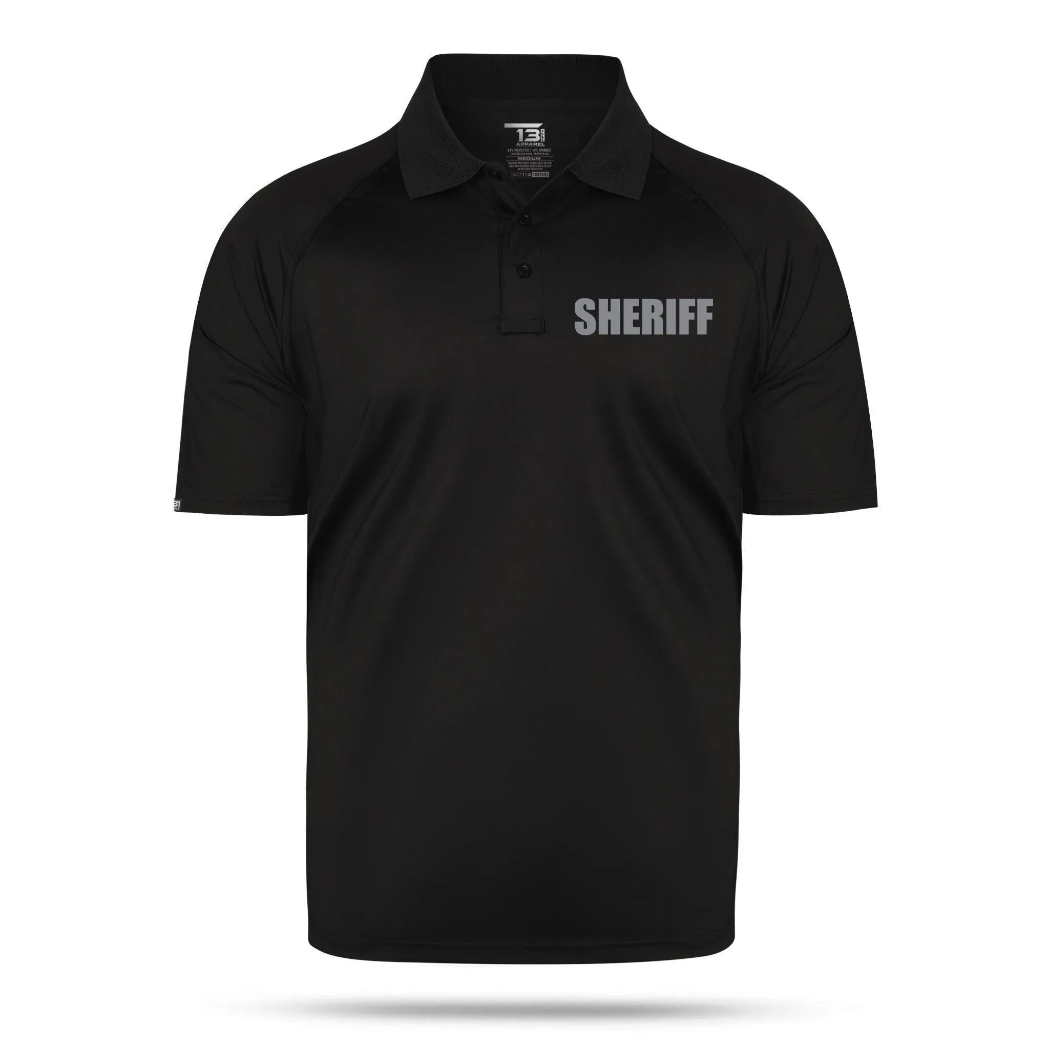 [SHERIFF] Reflective Men's Performance Polo [BLK/REF]