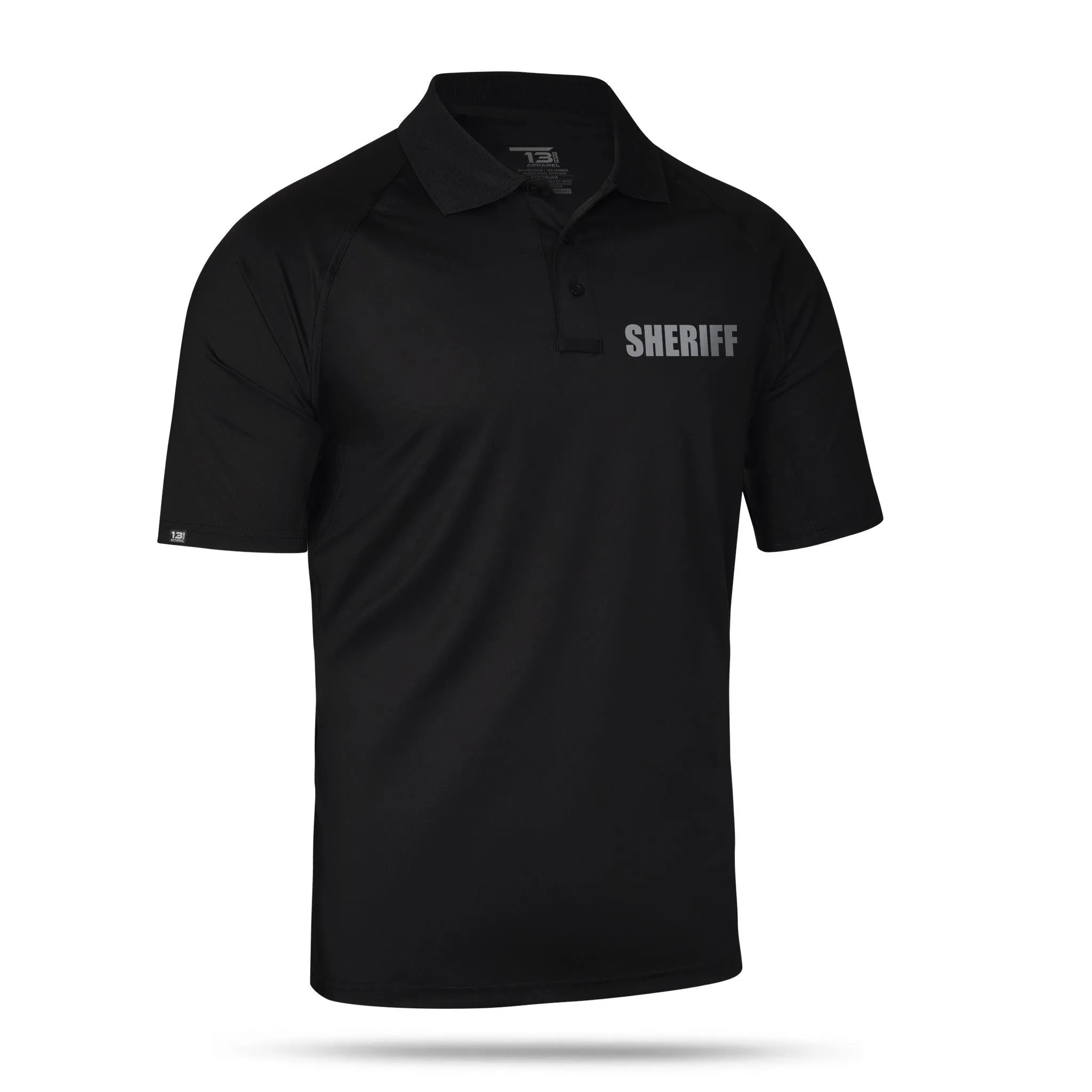 [SHERIFF] Reflective Men's Performance Polo [BLK/REF]