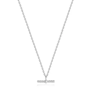 Silver Rope T-Bar Necklace