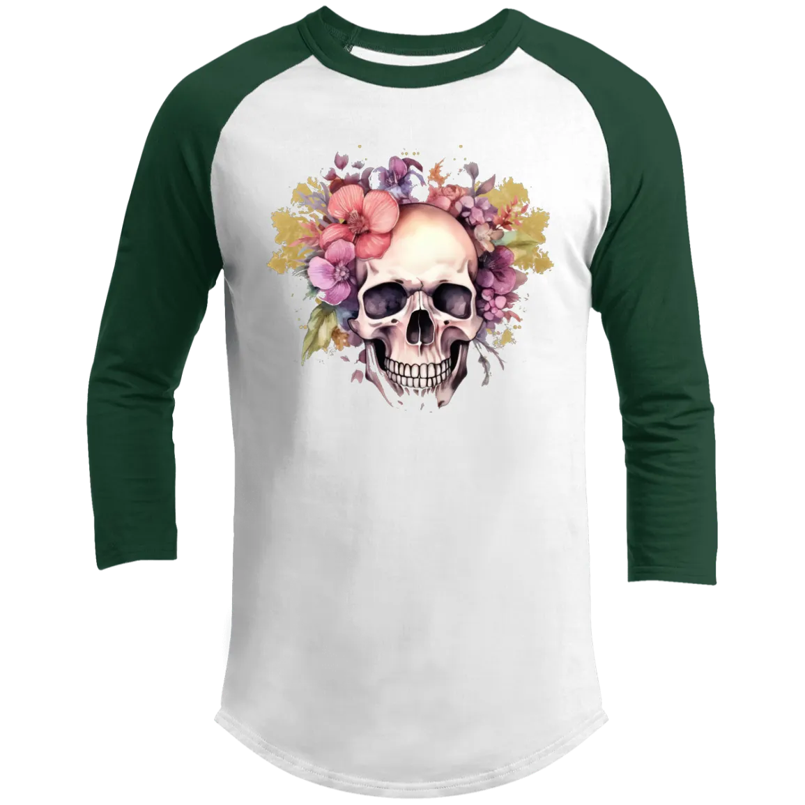 Skull a& Roses T200 3/4 Raglan Sleeve Shirt