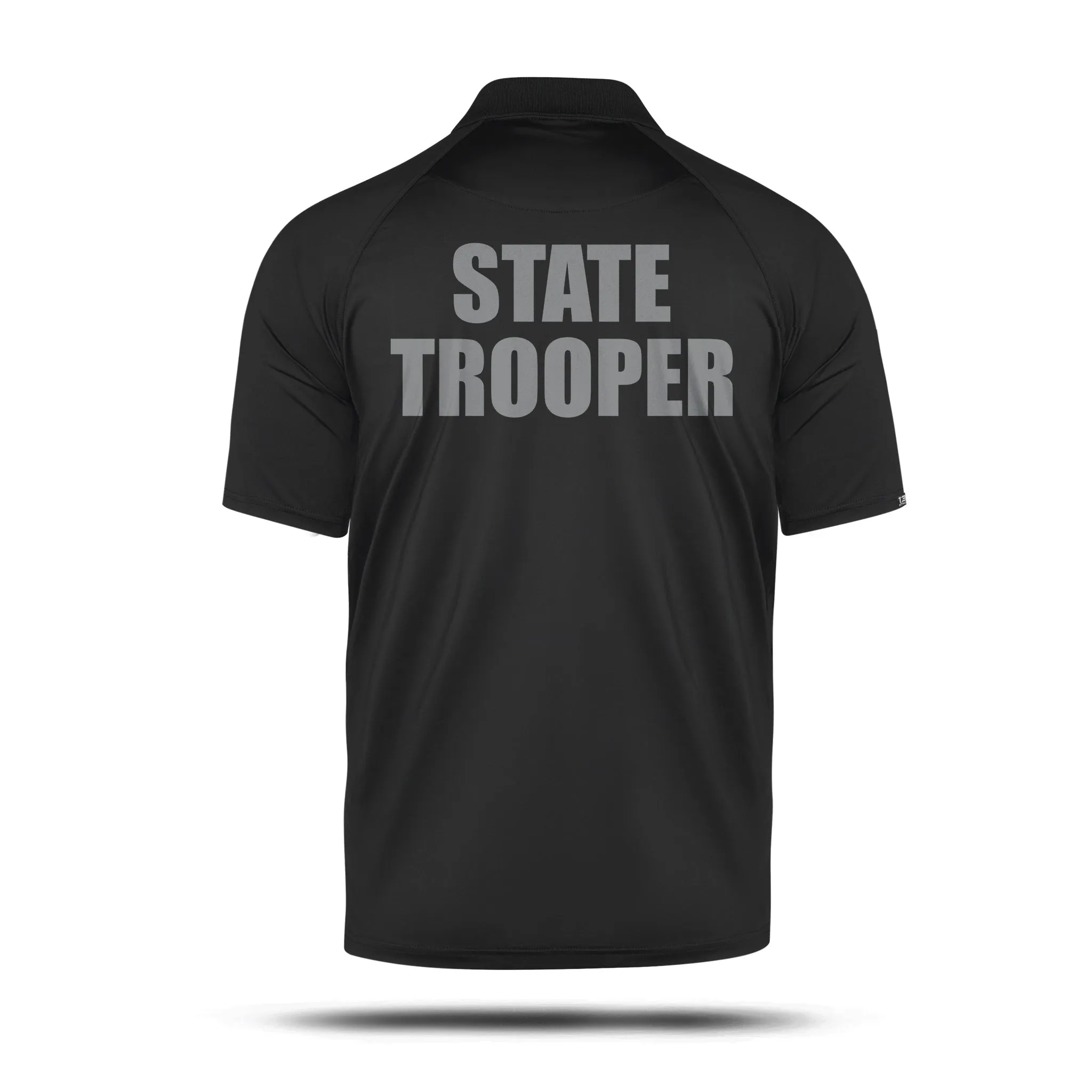 [STATE TROOPER] Reflective Men's Performance Polo [BLK/REF]