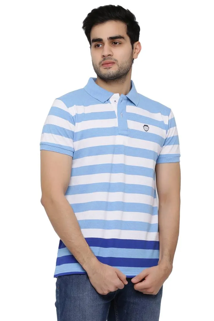 Striped Men Polo Neck  T-Shirt