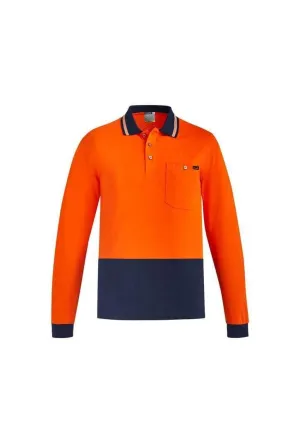 SYZMIK mens hi vis cotton l/s polo zh430