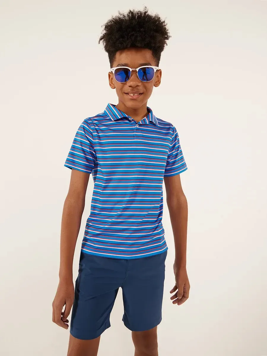 The Red, Stripe & Cool (Boys Performance Polo)