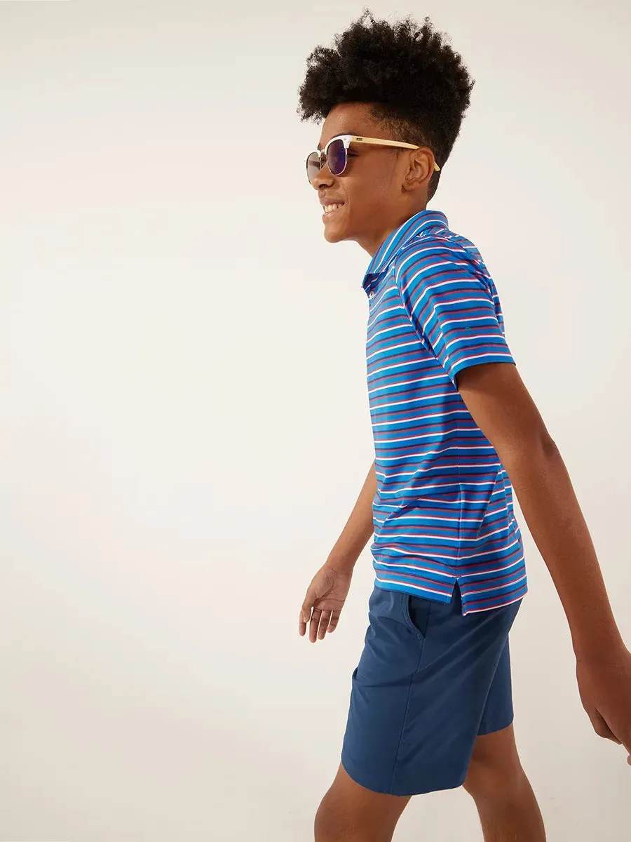 The Red, Stripe & Cool (Boys Performance Polo)