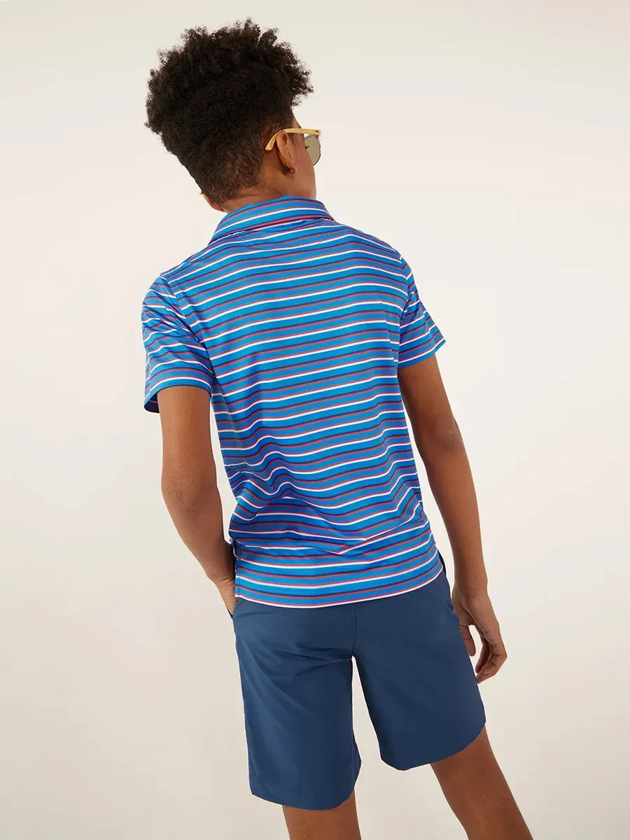 The Red, Stripe & Cool (Boys Performance Polo)