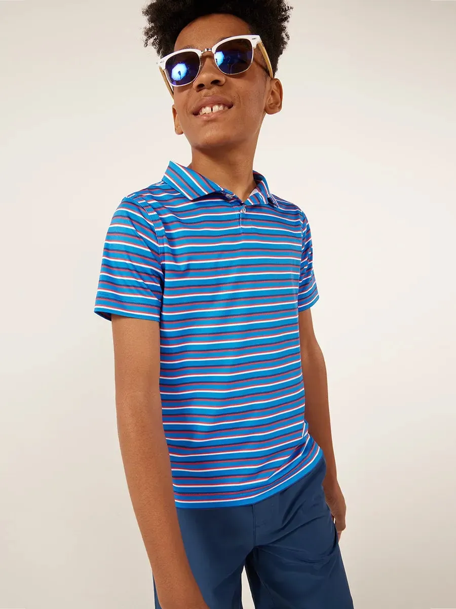 The Red, Stripe & Cool (Boys Performance Polo)