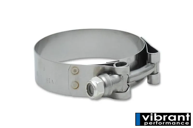 Vibrant SS T-Bolt Clamps Pack of 2 Size Range: 4.20in to 4.60in O.D. For use with 4in I.D. couplings (vib2798)