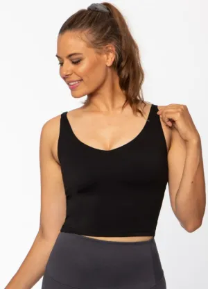 Women’s Tank Top with Built in Bra-Black